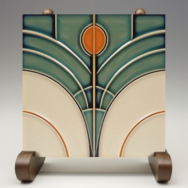 Mid-Century Modern Abstract Geometric Symmetry Ceramic Tile (Creator Uploaded)