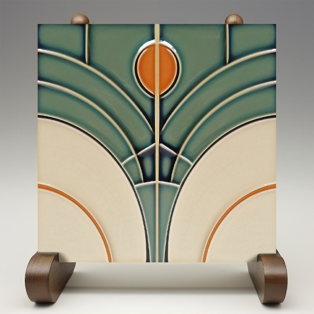 Mid-Century Modern Abstract Geometric Symmetry Ceramic Tile (Creator Uploaded)