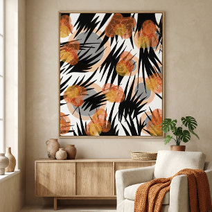 Mid century modern abstract geometric watercolor Poster