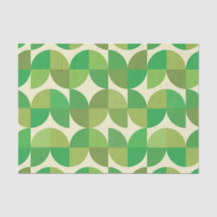 Mid Century Modern Abstract Green Shapes  Tissue Paper
