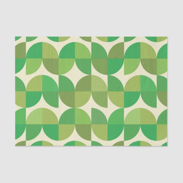 Mid Century Modern Abstract Green Shapes  Tissue Paper (Front)
