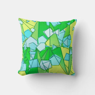 Mid-Century Modern Abstract, Lime Green and Yellow Cushion
