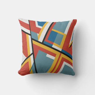 Mid-Century Modern Abstract Lines Throw Pillow
