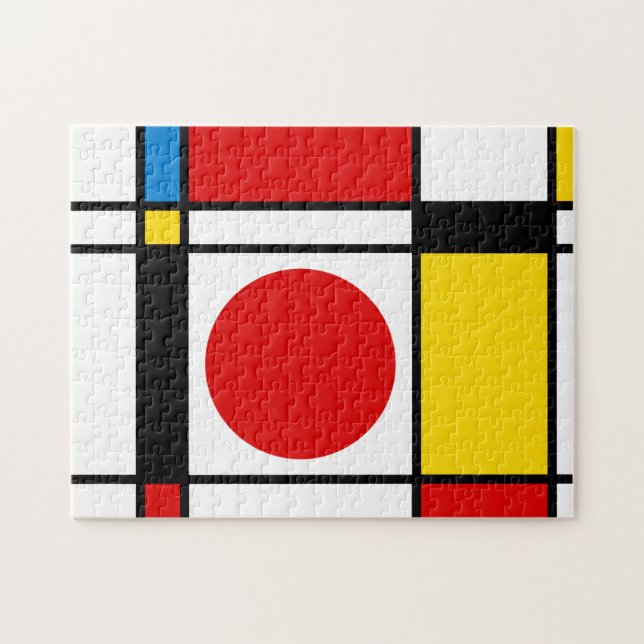 Mid Century Modern Abstract Mondrian Inspired Jigsaw Puzzle (Horizontal)