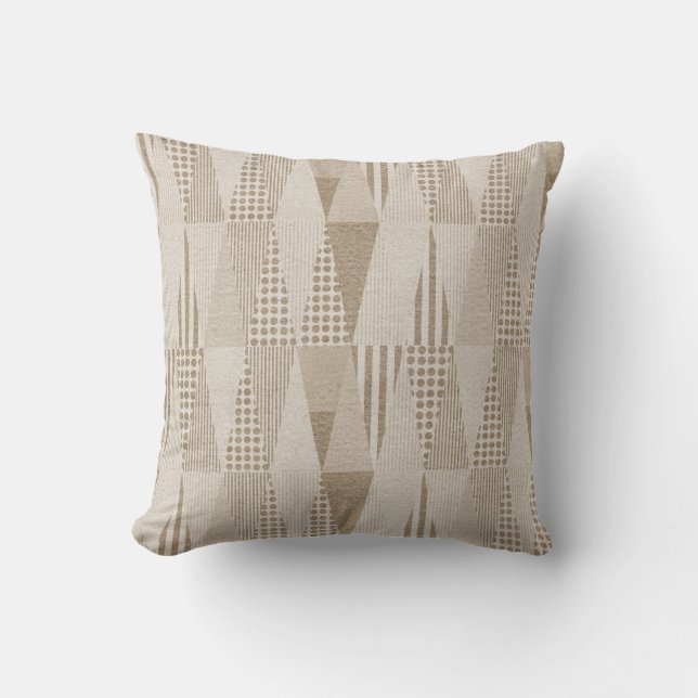 Mid Century Modern Abstract Neutral Print Cushion (Front)