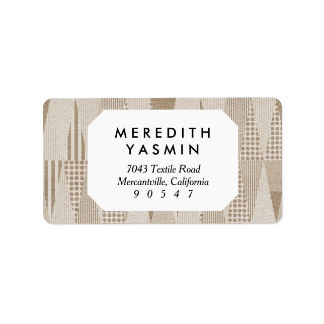 Mid Century Modern Abstract Neutral Print Label (Front)