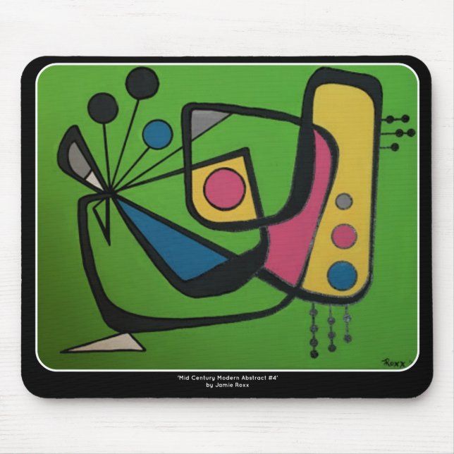 'Mid Century Modern Abstract num 4' on a Mouse Pad (Front)