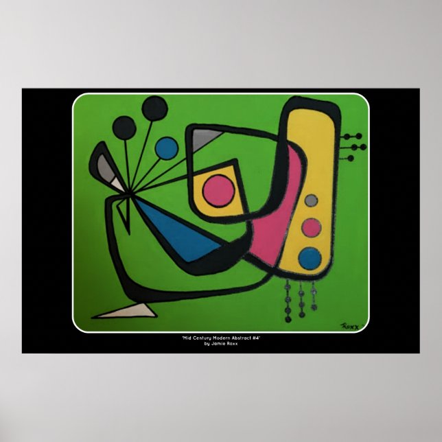 'Mid Century Modern Abstract num 4' on a Poster (Front)