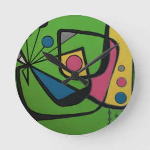 'Mid Century Modern Abstract num 4' on a Round Clock