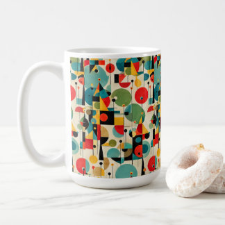 Mid Century Modern Abstract Object Retro Geometric Coffee Mug