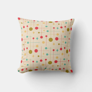Mid Century Modern Abstract Pattern 29 Cream Cushion