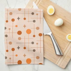Mid Century Modern Abstract Pattern 29 Earthy  Tea Towel