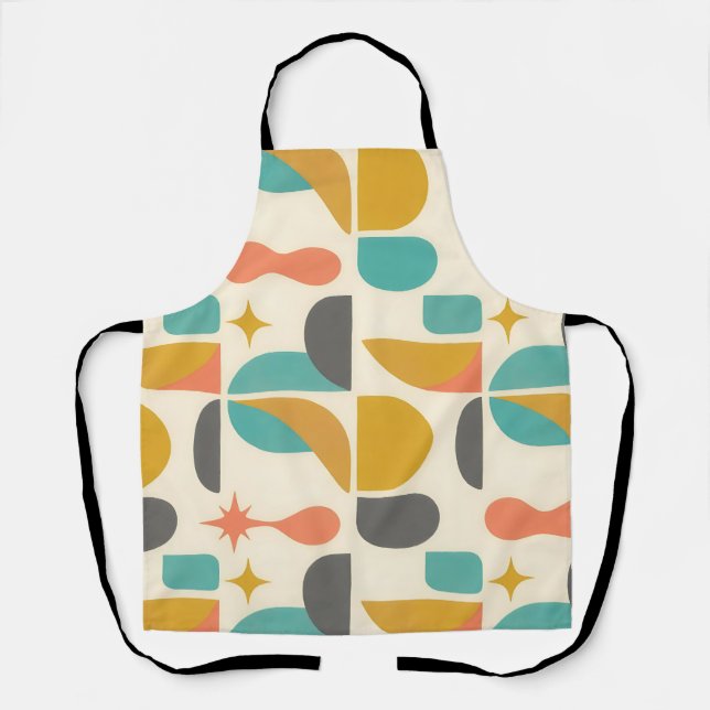 Mid Century Modern Abstract Pattern Apron (Front)