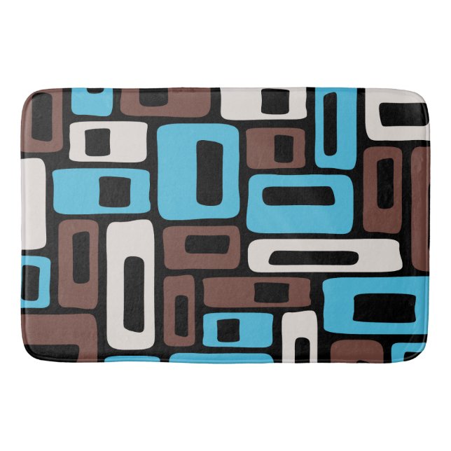 Mid Century Modern Abstract Pattern Bath Mat (Front)