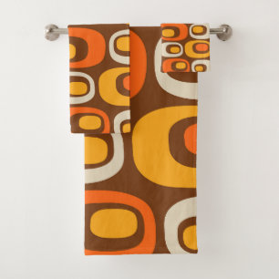 Mid-Century Modern Abstract Pattern Bath Towel Set