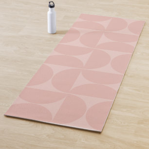 Mid Century Modern Abstract Pattern Blush Pink Yoga Mat