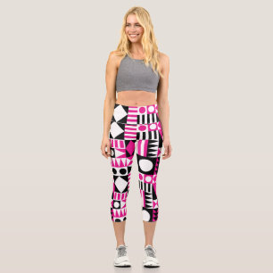 Mid-century modern abstract pattern. capri leggings