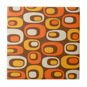 Mid-Century Modern Abstract Pattern Ceramic Tile