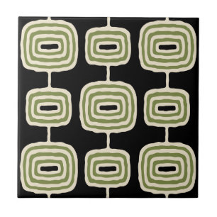 Mid Century Modern Abstract Pattern Ceramic Tile