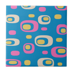 Mid-Century Modern Abstract Pattern Ceramic Tile