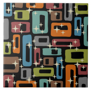 Mid-Century Modern Abstract Pattern Ceramic Tile
