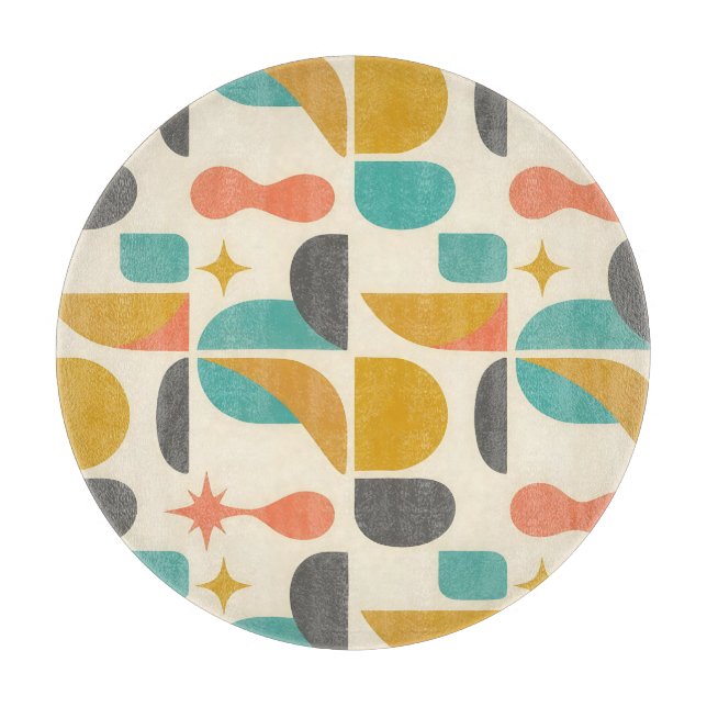 Mid Century Modern Abstract Pattern Cutting Board (Front)
