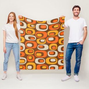 Mid-Century Modern Abstract Pattern Fleece Blanket