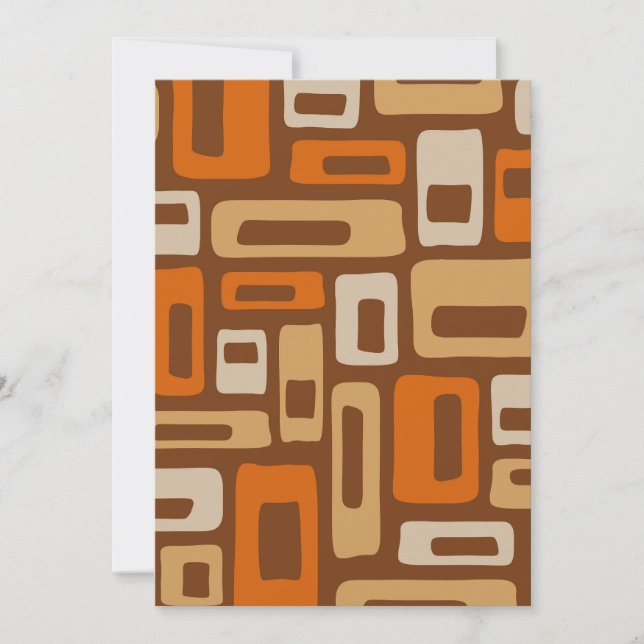 Mid Century Modern Abstract Pattern Holiday Card (Front)