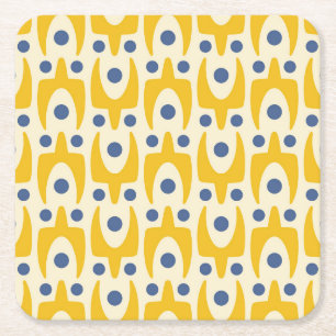 Mid Century Modern Abstract Pattern Kitchen Towels Square Paper Coaster