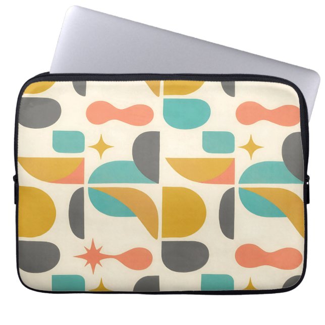 Mid Century Modern Abstract Pattern Laptop Sleeve (Front)