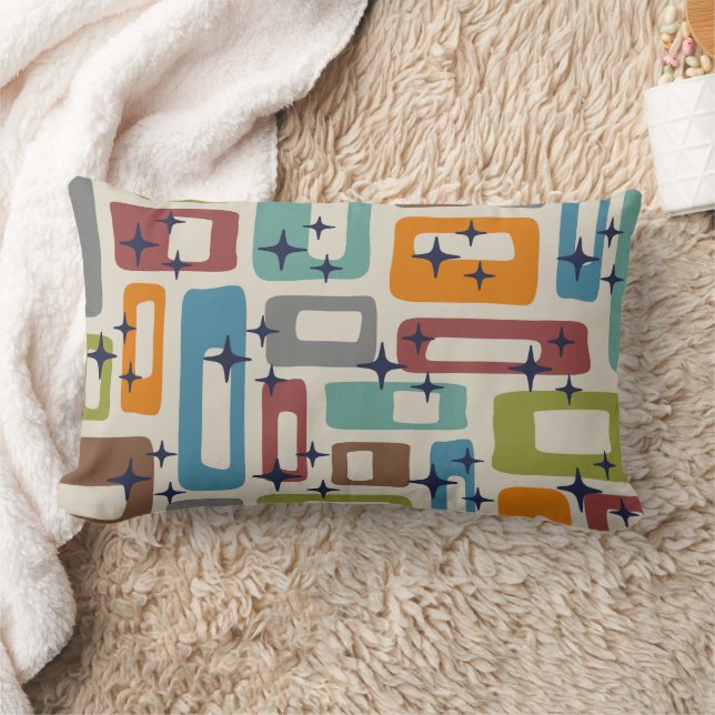 Mid Century Modern Abstract Pattern Lumbar Cushion (Blanket)