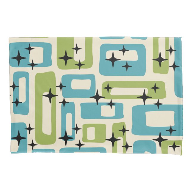 Mid Century Modern Abstract Pattern Pillowcase (Front-Left)