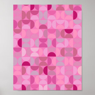 Mid Century Modern Abstract Pattern Pink Poster
