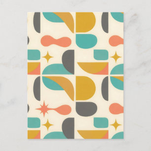 Mid Century Modern Abstract Pattern Postcard