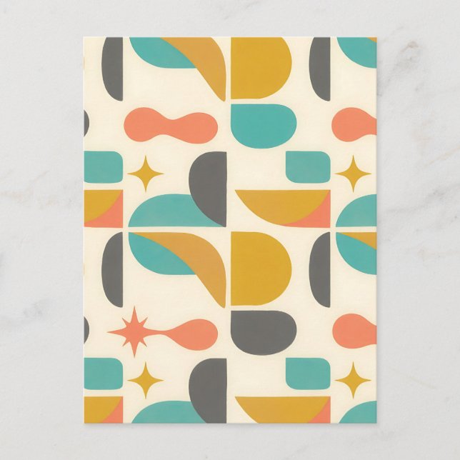 Mid Century Modern Abstract Pattern Postcard (Front)