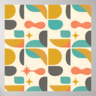 Mid Century Modern Abstract Pattern Poster