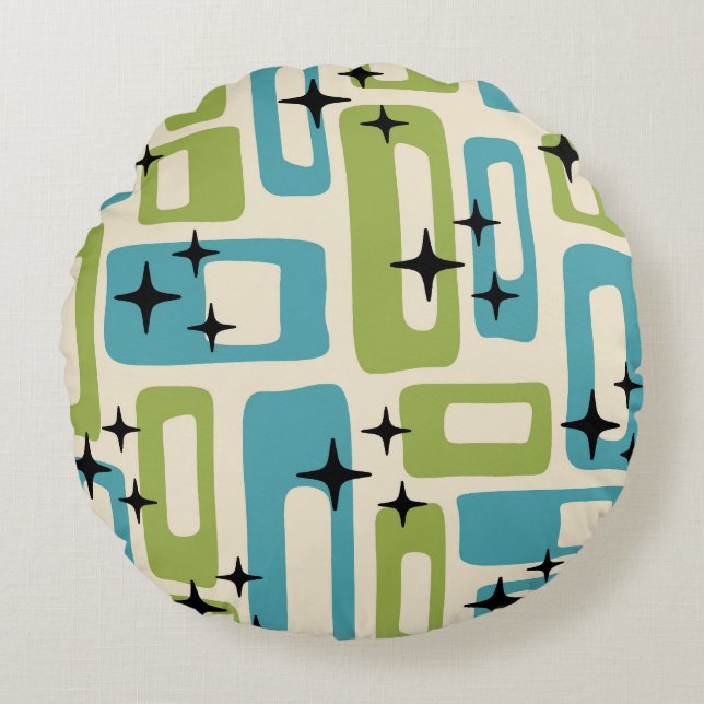 Mid Century Modern Abstract Pattern Round Cushion (Front)