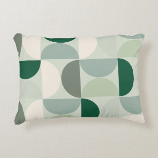 Mid Century Modern Abstract Pattern Sage Green Decorative Cushion