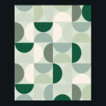 Mid Century Modern Abstract Pattern Sage Green Poster<br><div class="desc">Mid century modern pattern – abstract geometric shapes – minimalist pattern in sage green.</div>