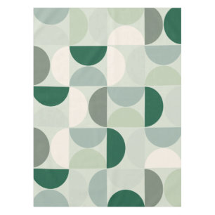 Mid Century Modern Abstract Pattern Sage Green Tablecloth