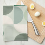 Mid Century Modern Abstract Pattern Sage Green Tea Towel<br><div class="desc">Mid century modern pattern – abstract geometric shapes – minimalist pattern in sage green.</div>