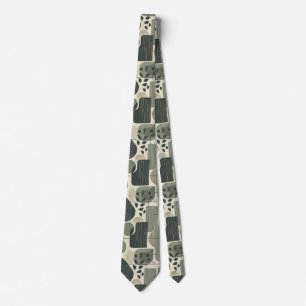 Mid Century Modern Abstract Pattern Sage Green Tie