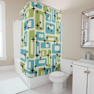 Mid Century Modern Abstract Pattern Shower Curtain