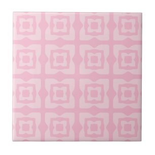 Mid Century Modern Abstract Pattern Splotches Pink Ceramic Tile