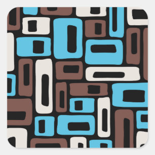 Mid Century Modern Abstract Pattern Square Sticker