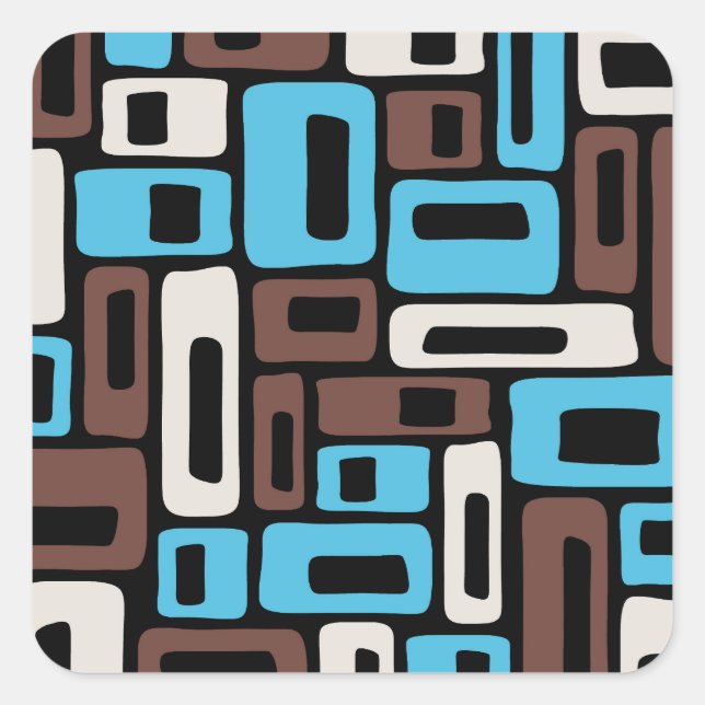 Mid Century Modern Abstract Pattern Square Sticker (Front)