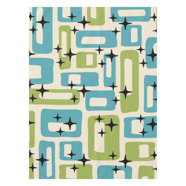 Mid Century Modern Abstract Pattern Tablecloth (Front)