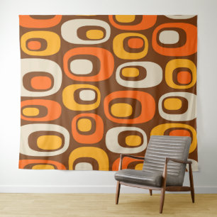Mid-Century Modern Abstract Pattern Tapestry