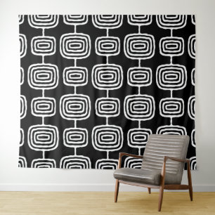 Mid Century Modern Abstract Pattern Tapestry