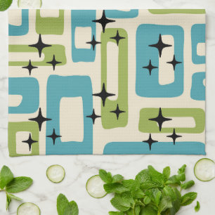 Mid Century Modern Abstract Pattern Tea Towel